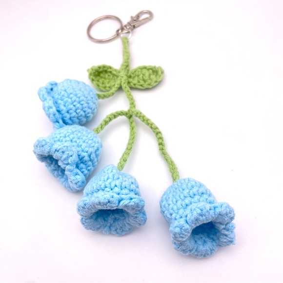 HANDMADE | Blue Crochet Bouquet | Bag Charm | Keychain (Brand New!) 💘 - Picture 1 of 5